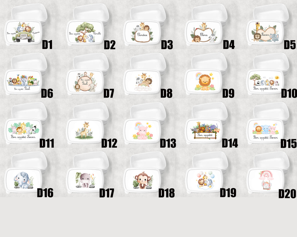 boite à goûter personnalisable avec prénom, incassable, pour les enfants 
