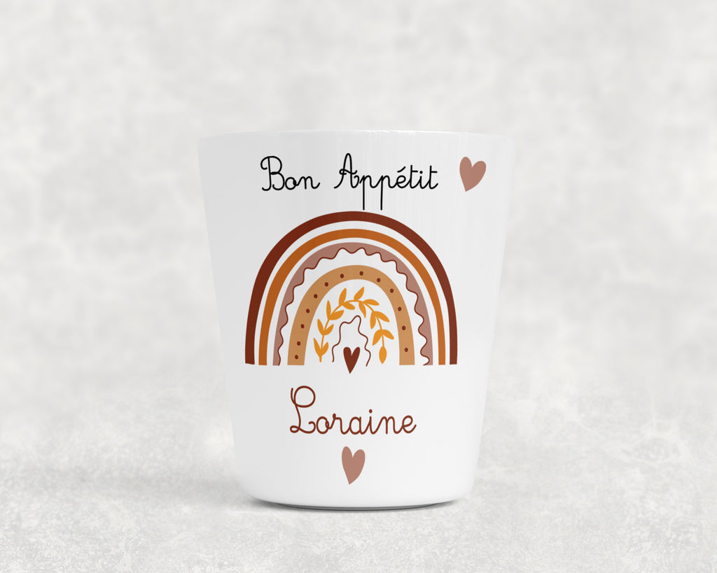 Gobelet enfant personnalisable, incassable. Arc en Ciel