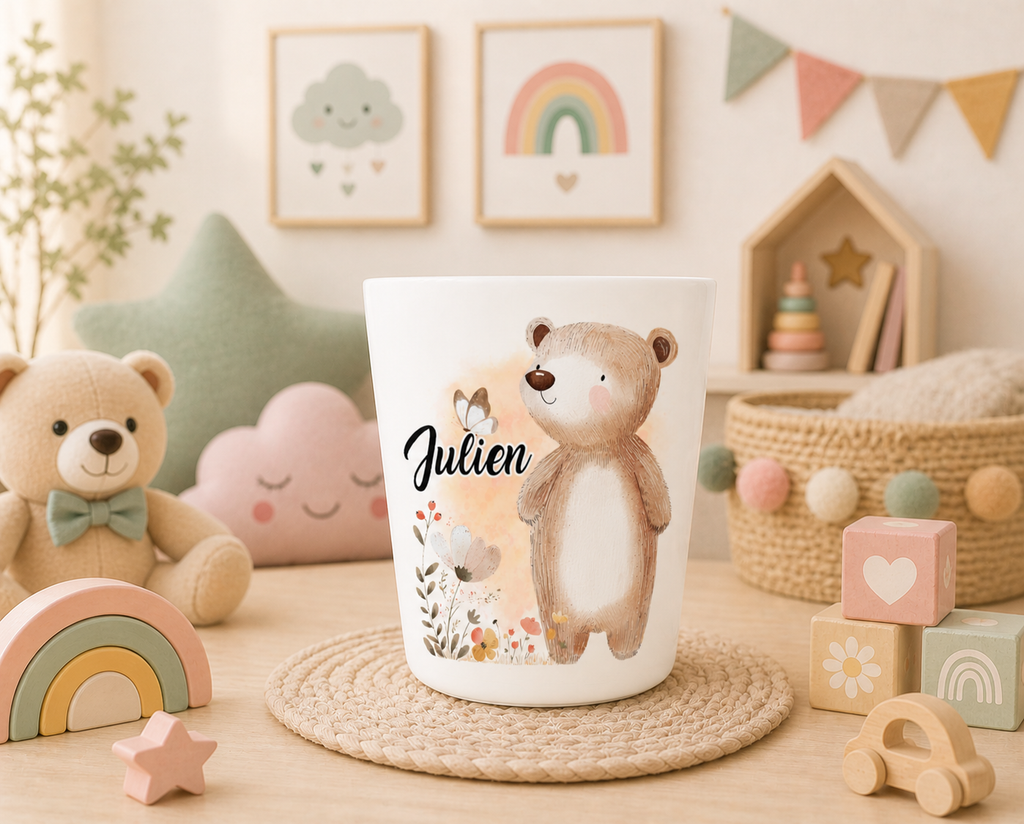 Gobelets bebe personnalises design animaux mignons