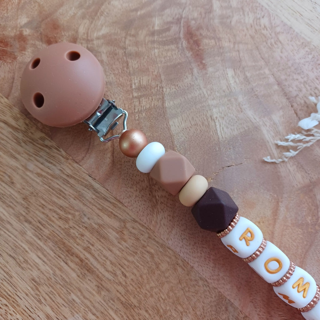 attache tetine personnalisable en silicone alimentaire, superbe cadeau naissance