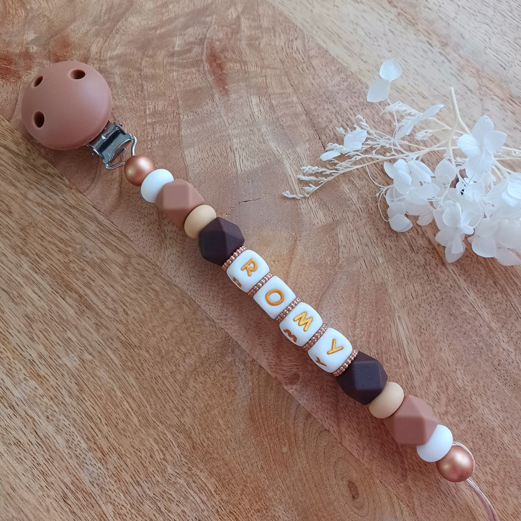 attache tetine personnalisable en silicone alimentaire, superbe cadeau naissance