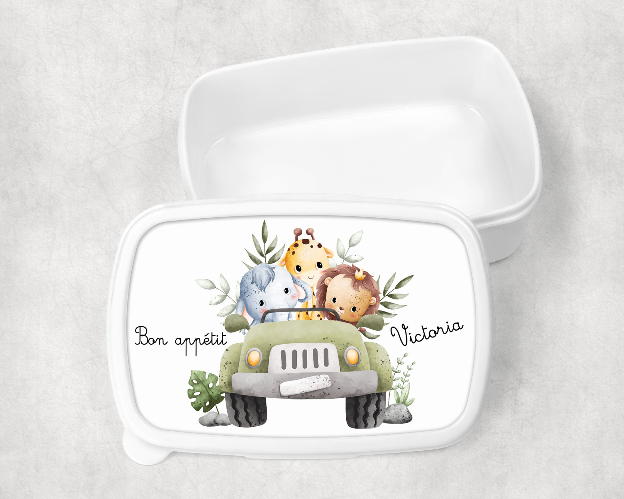 boite à goûter personnalisable avec prénom, incassable, pour les enfants .