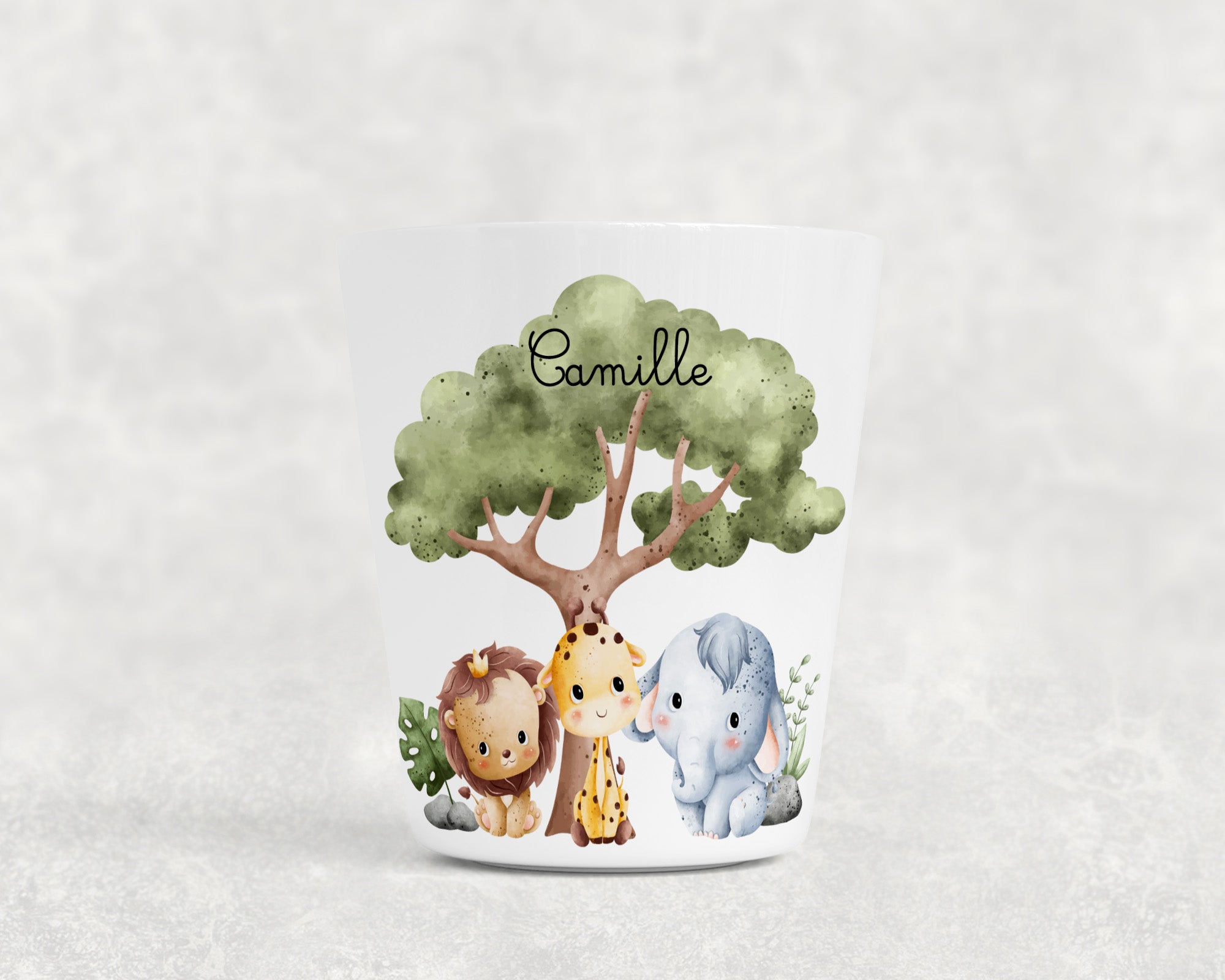 Gobelet enfant personnalisable, incassable. Safari
