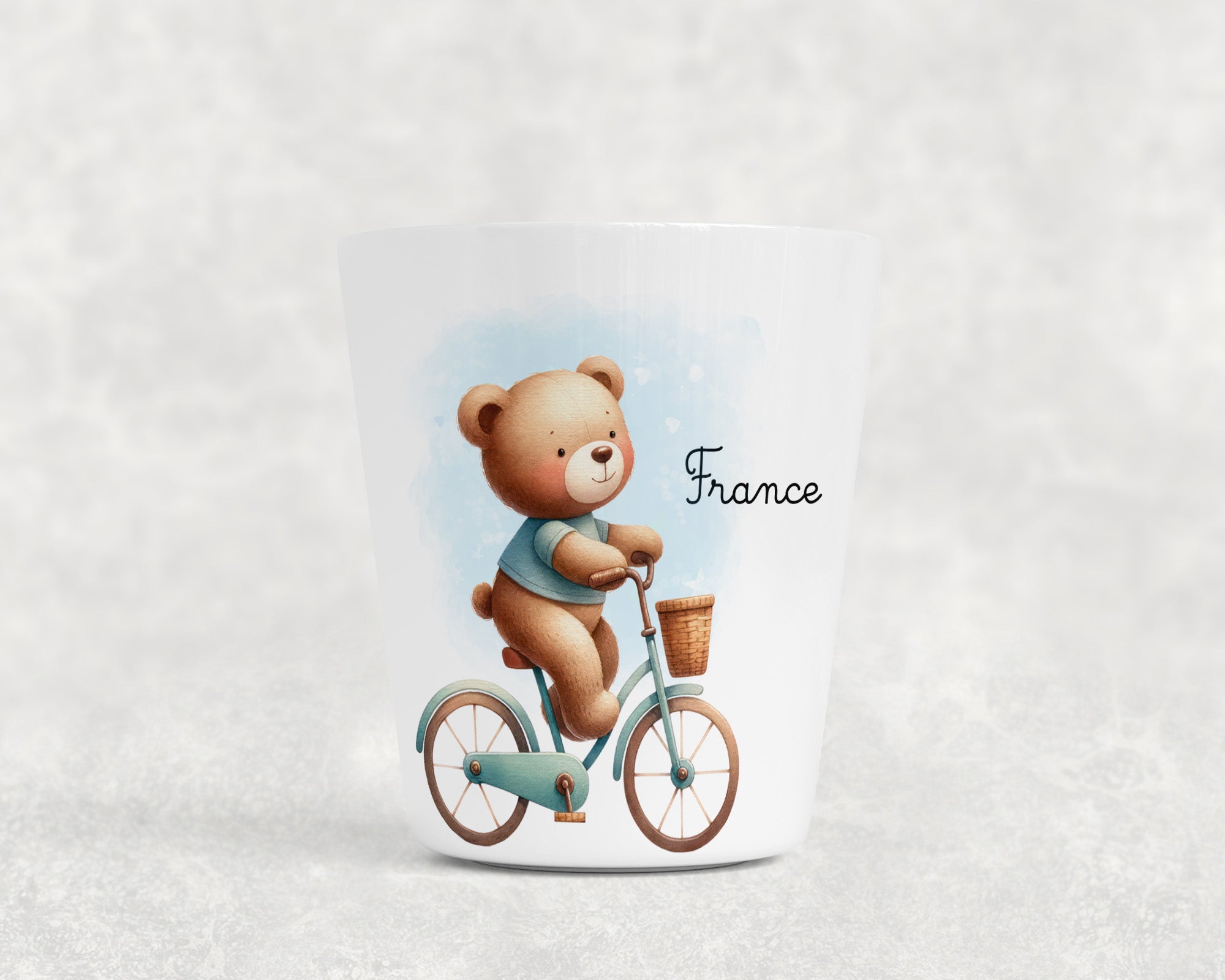 Gobelet enfant personnalisable, incassable. Ours à Vélo