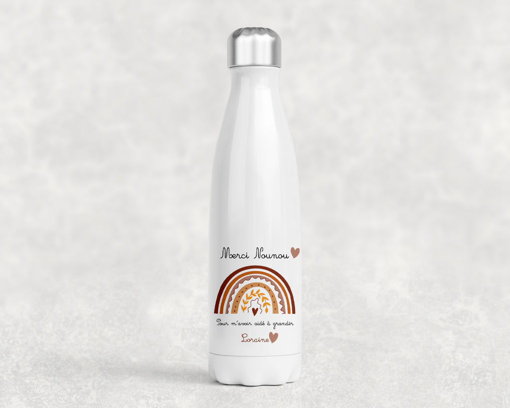 Gourde-bouteille Isotherme Personnalisée 750 ml – Cadeau Merci Nounou avec Prénom