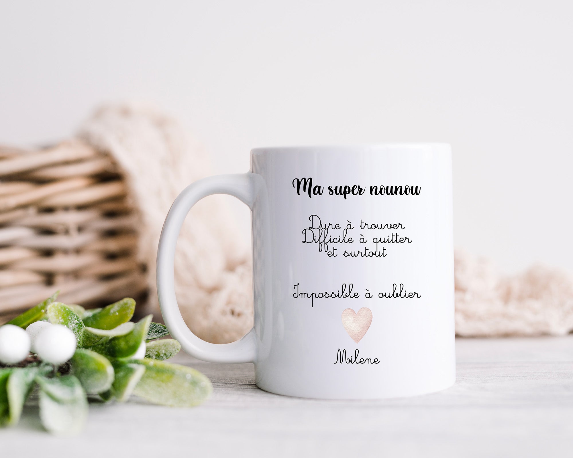 Mug Céramique personnalisable, idée cadeau, boisson chaudes. Ma Nounou