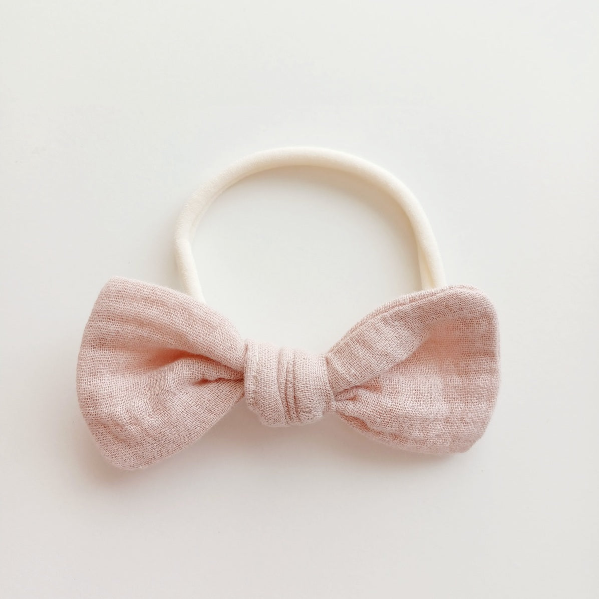 Bandeaux à noeud en gaze de coton pour bébé. Couleurs neutres