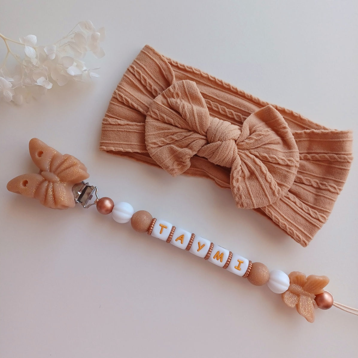 Bandeau élastique, Nœud pour bébé & enfants. Tons marrons, beige, créme